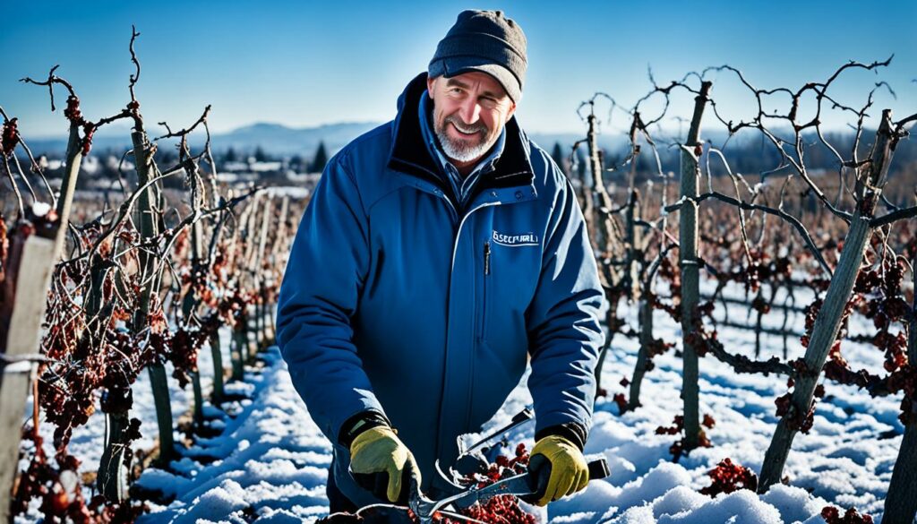 Winterweinschnitt im Weinbau